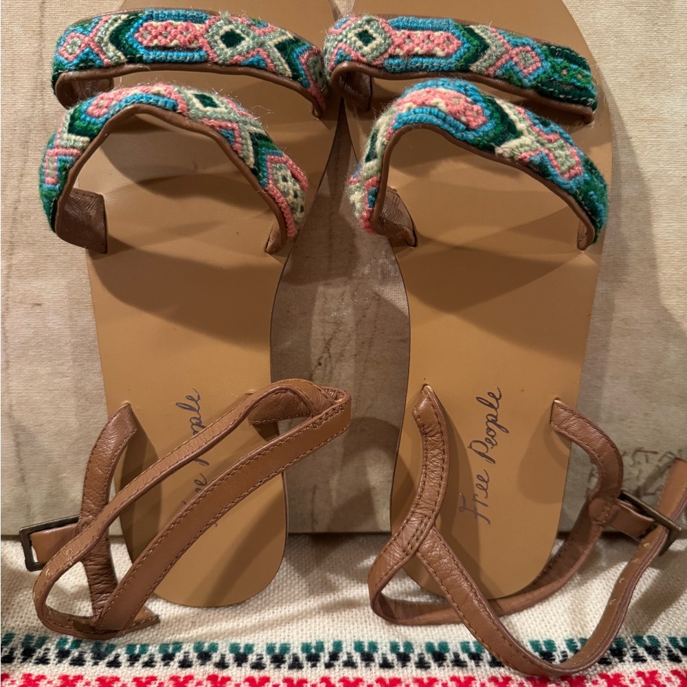 NWOT Free People Colorful Patterned Sandals